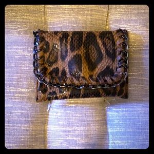 Leopard snakeskin 3 AM Forever wallet/card holder